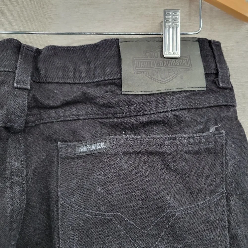 Harley Davidson Vintage Women's 12R Black Bootcut Jeans Cotton Bikercore